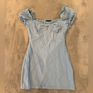 Light Blue Shein Puff Sleeve Dress XS